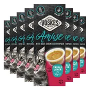 8x Voskes Kattensnack Triple Layer Rund-Sumiri-Pompoen 7x30 gr