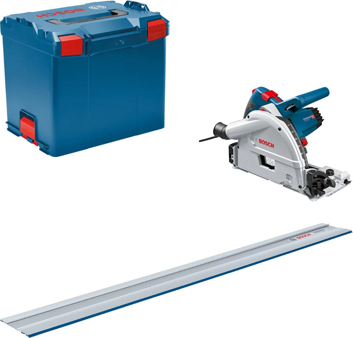 Bosch Professional GKT 55 GCE Invalzaag 165mm + geleiderail in L-Boxx - 0615990M9D