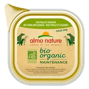 64x Almo Nature Bio Organic Maintenance Hondenvoer Nat Kip & Groenten 100 gr