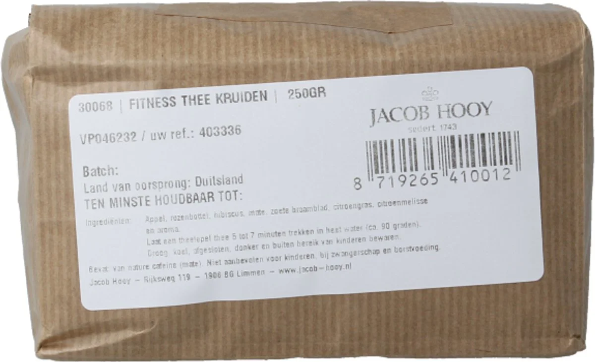 Jacob Hooy Fitness Thee Kruiden 250GR