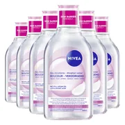 6x NIVEA Caring Micellair Water Droge Huid 400 ml