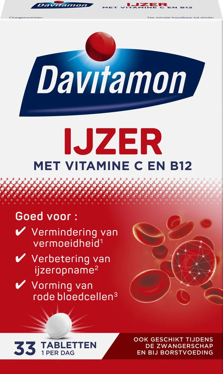 Davitamon IJzer Met Vitamine B12 33 tabletten