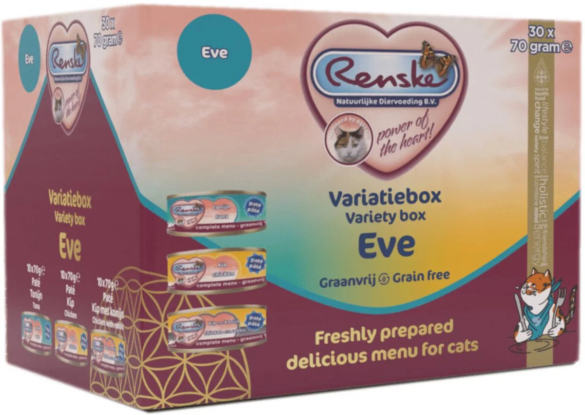 Renske Vers Variatiebox Kattenvoer Nat Eve 30 x 70 gr
