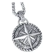 Ketting Heren met Kompas Hanger - Zeevaarder - Zilver Kleurig - Kettingen - Papa Cadeau Voor Mannen - Vaderdag