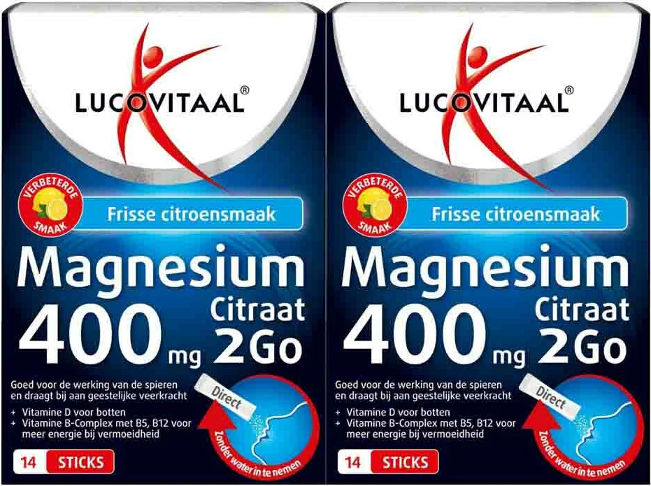 2x Lucovitaal Magnesium 400mg 2Go 14 sachets