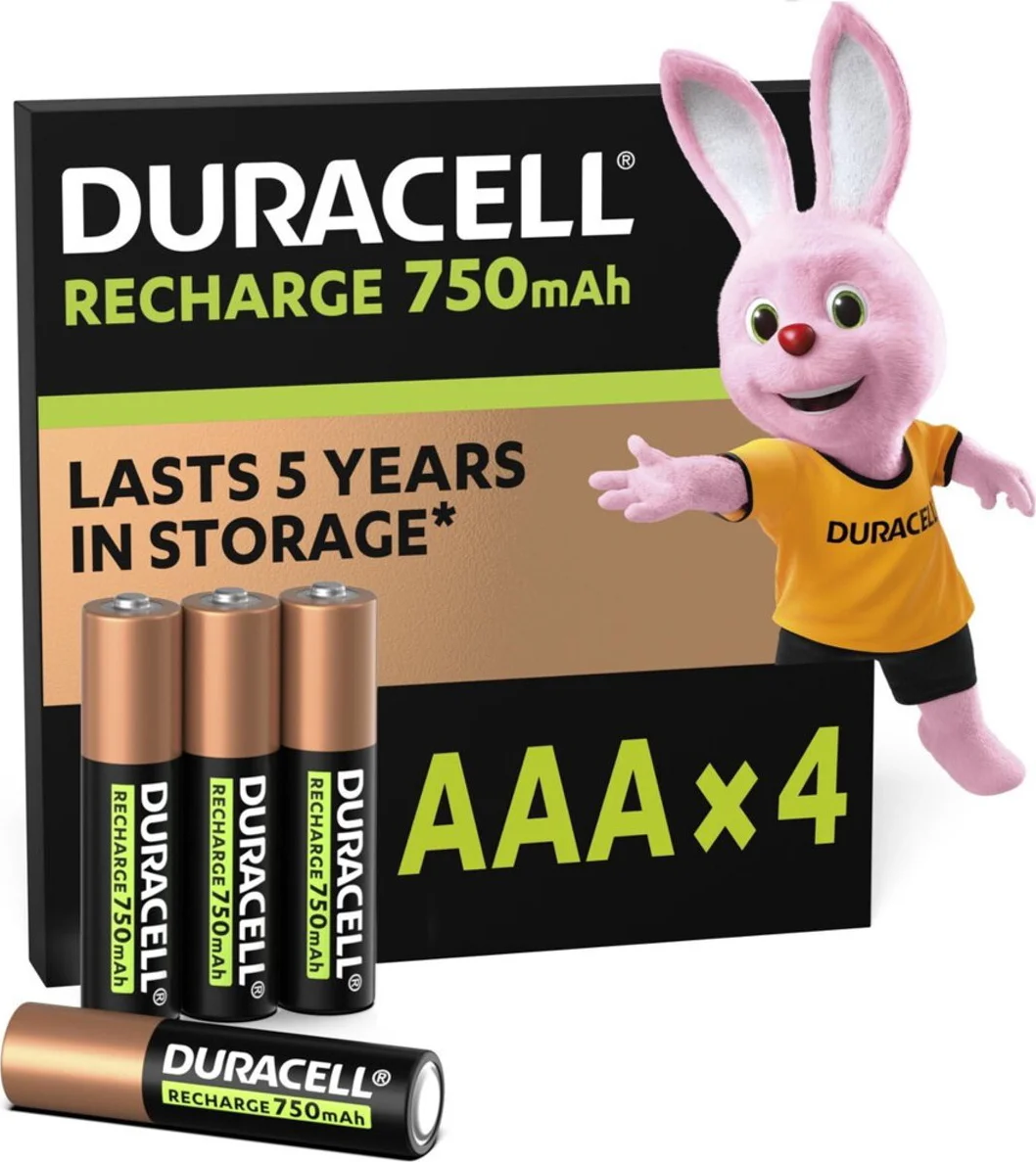 2x Duracell Oplaadbare Batterijen Plus AAA 4 stuks