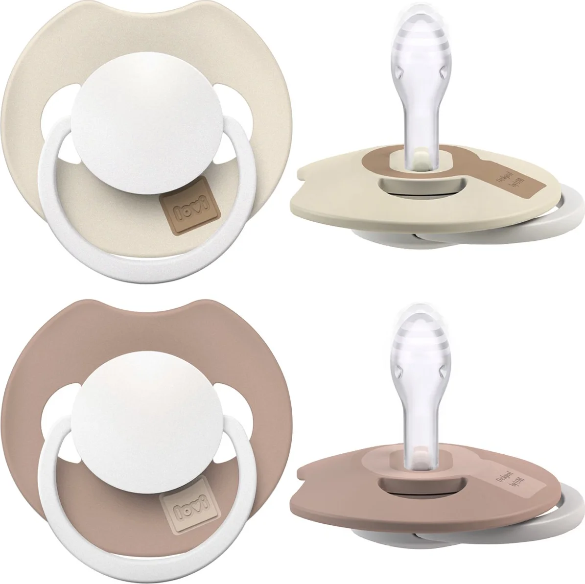 Difrax LOVI Fopspeen Dynamisch 0-6 m Prime Glow Ivory Blush 2ST