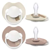 Difrax LOVI Fopspeen Dynamisch 0-6 m Prime Glow Ivory Blush 2ST