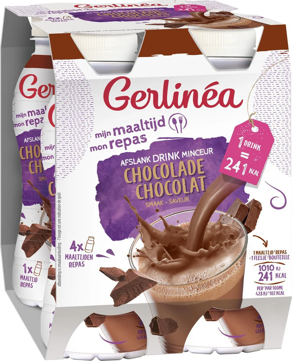Gerlinea Mijn Maaltijd Afslank Drink Chocolade 4 x 236 ml