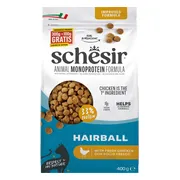 8x Schesir Monoproteïne Promo Kattenvoer Droog Hairball Kip 400 gr