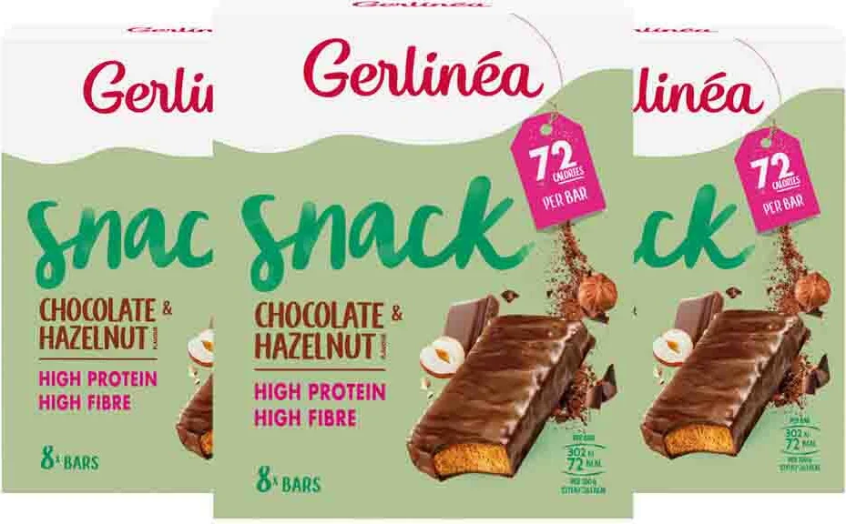 3x Gerlinea Repen Chocolade & Hazelnoot 8 x 102 gr