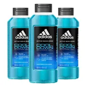 3x Adidas Shower Gel Active Skin & Mind Cool Down 400 ml