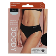 Boody Menstruatieondergoed Bikinislip Zwart Normaal/Hevig Maat L