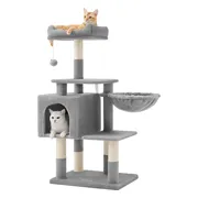 ACAZA Krabpaal - Krabpaal voor Katten - 110 cm - Lichtgrijs - Kattenboom - Krabpalen - Kattenhuis