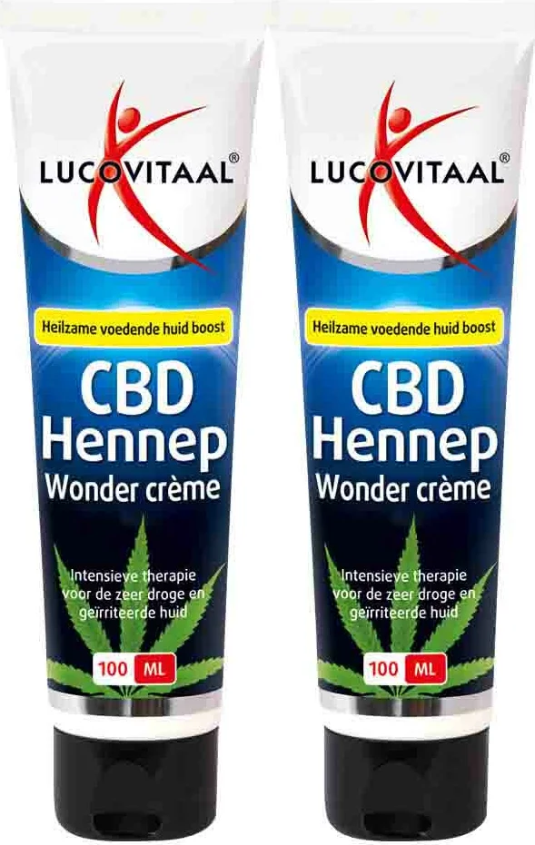 2x Lucovitaal Creme Huidwonder Hennep CBD 100 ml