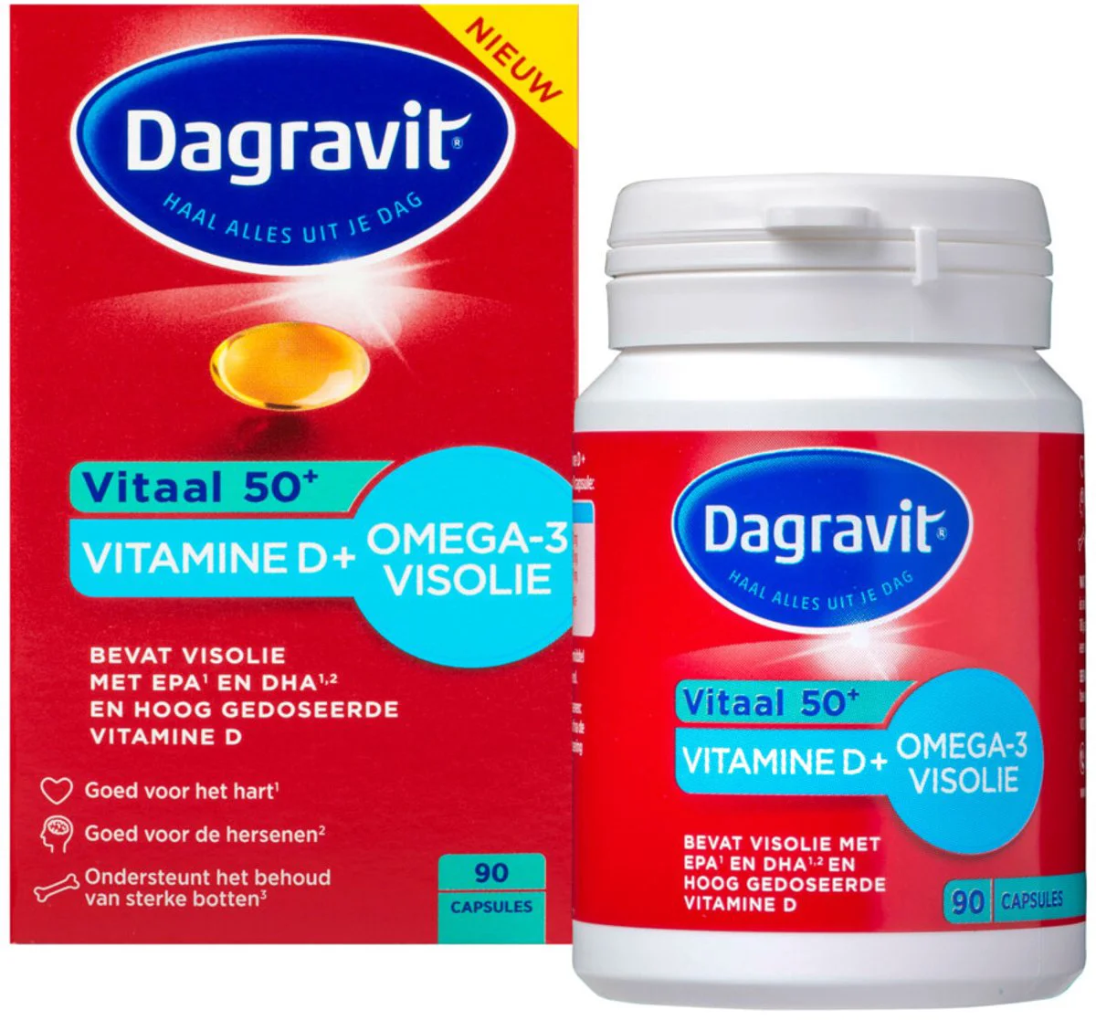 4x Dagravit Vitaal 50+ Vitamine D & Omega-3 Visolie 90 capsules