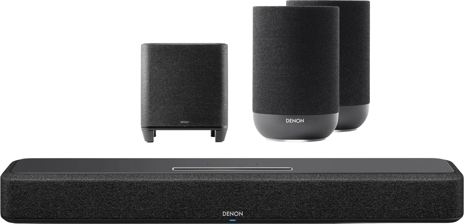 Denon Home Soundbar 550 + Denon Home subwoofer + Denon Home 200 Zwart (2x)