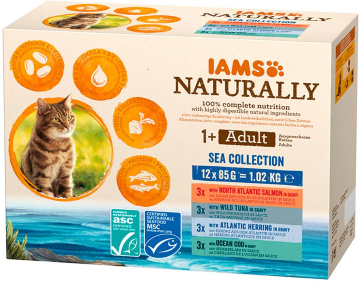 IAMS Naturally Multipack Adult Sea Collection 12 x 85 gr