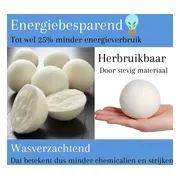 6x Energiebesparende Wasdroger ballen van wol - Wasbol anti pluis - Drogerballen voor wasmachine - Wasverzachtende Droogballen - Wasbol - Wasdrogerballen - Wasbollen - Droogballen voor droogtrommel - Wasballen voor wasmachine -