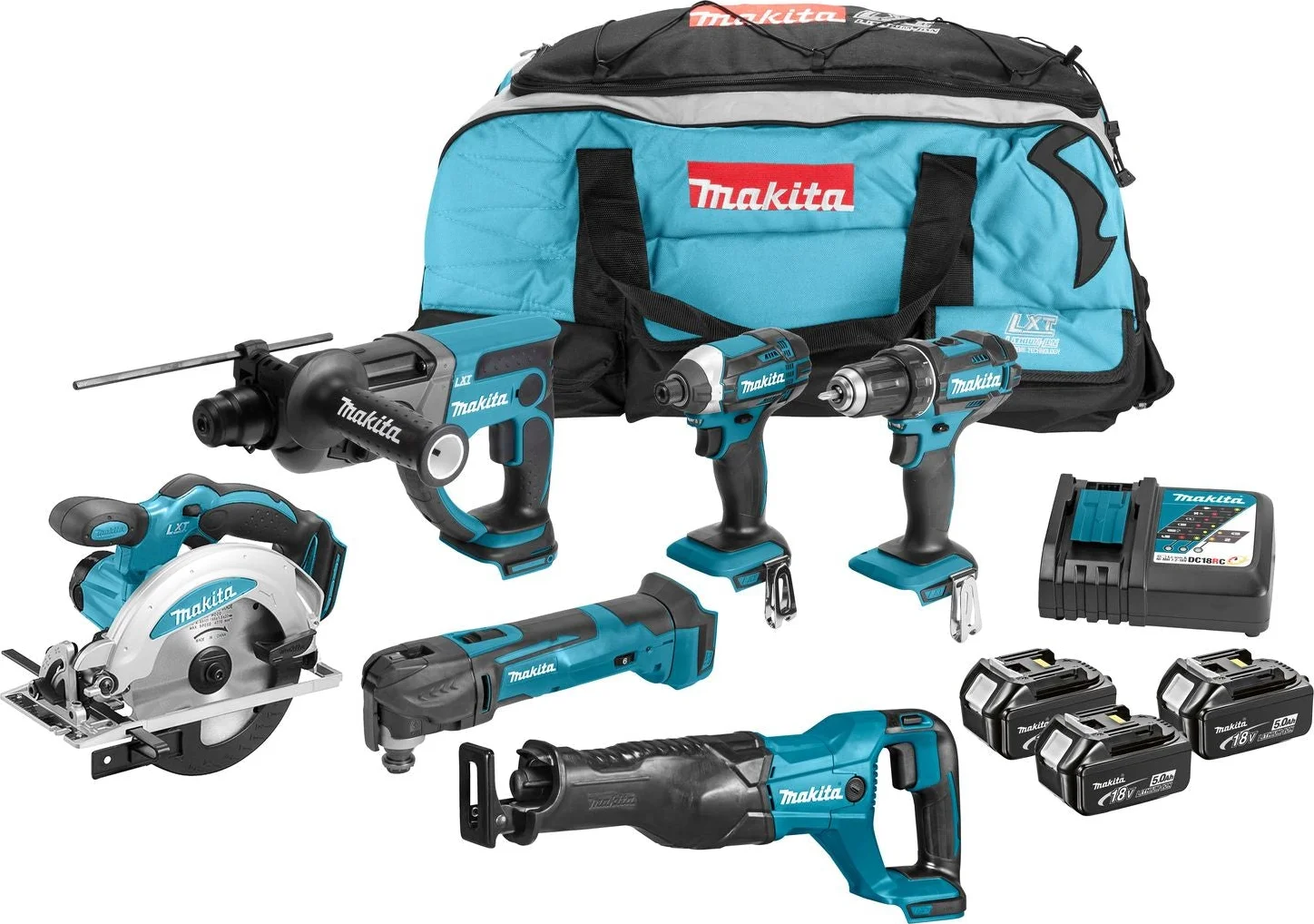 Makita DLX6038T Accu Combiset 6-delig 18V 5.0Ah in Trolley Tas
