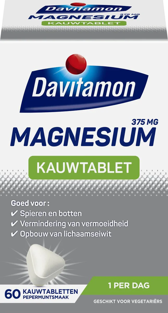 2x Davitamon Magnesium Kauwtablet 60 tabletten