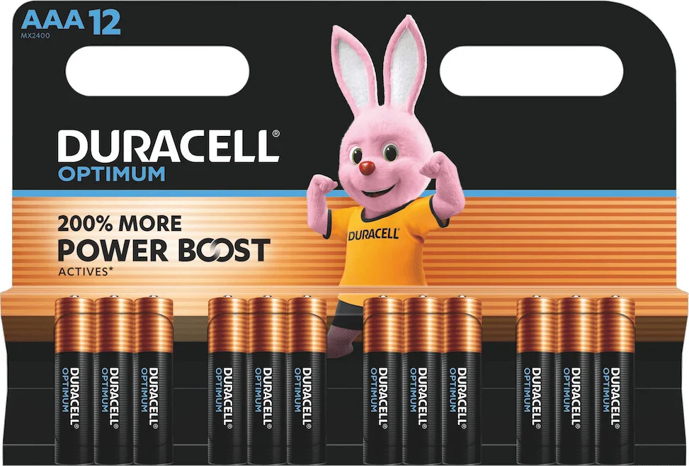 8x Duracell Alkaline Batterijen Optimum AAA 12 stuks