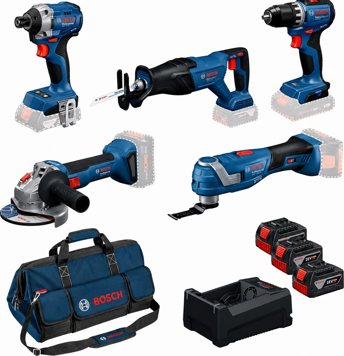 Bosch Professional PRO Accu combiset 5-delig 18V 3x 5.0Ah- 0615A500HD