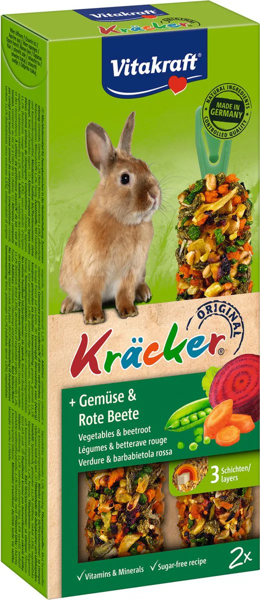 Vitakraft Konijn Kracker Groente - Biet 2 stuks