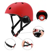 Hunta® Kinderhelm Maat S – Rode Verstelbare Fietshelm en Sporthelm – Voor Inline Skates, Rolschaatsen, Skateboarden en Fietsen