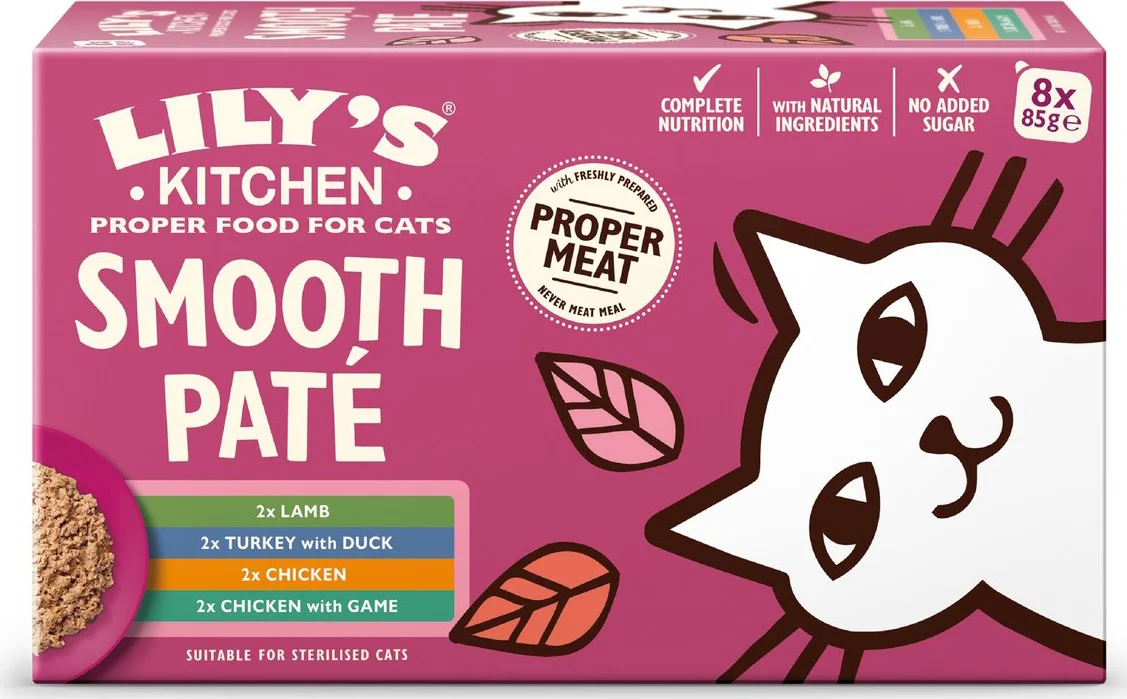 Lily's Kitchen Kattenvoer Nat Smooth Paté Selectie 8x85 gr