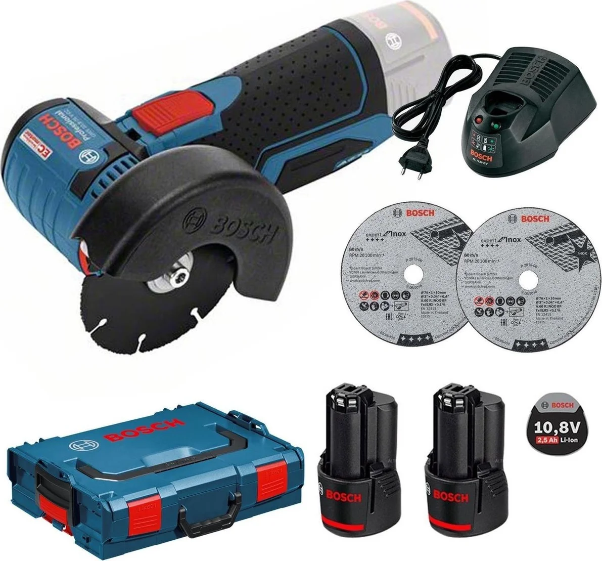 Bosch Professional GWS 12V-76 Accu slijper 76mm 12V 3.0Ah in L-Boxx - 06019F200B