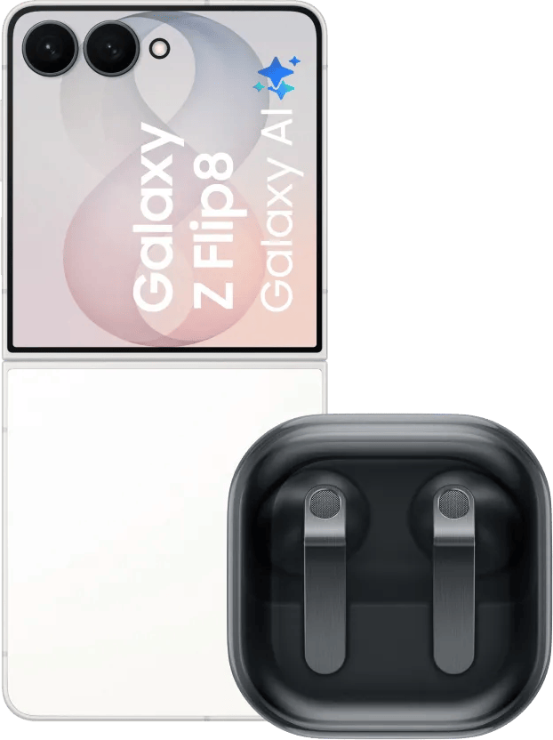 Samsung Galaxy Z Flip 8 256GB Wit 5G + Samsung Galaxy Buds4 Zwart