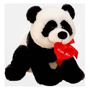 Pluche Pandabeer - Panda zittend - met Hart en Strik - Kiss Me - H = 39 cm