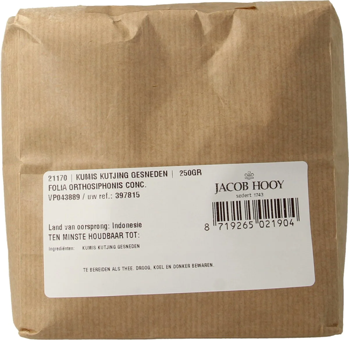Jacob Hooy Kumis Kutjing Gesneden 250GR