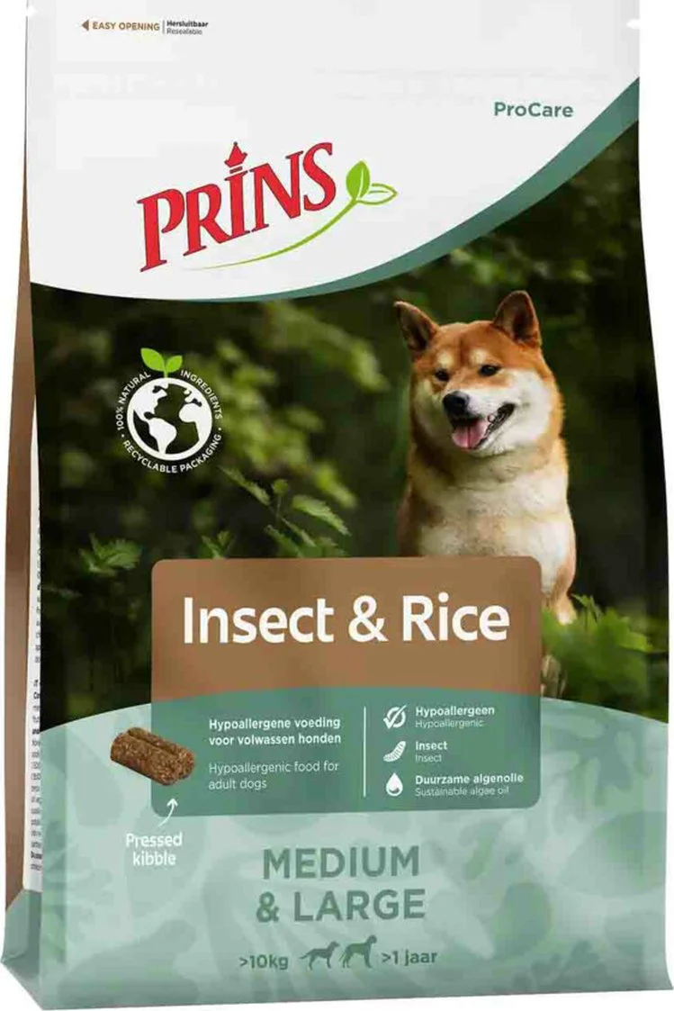 Prins Hondenvoer Droog ProCare Hypoallergeen Insect & Rijst 20 kg