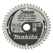 Makita Cirkelzaagblad voor Laminaat | Specialized | Ø 136mm Asgat 20mm 48T - B-33825
