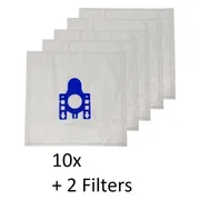 AA Commerce - Stofzuigerzakken - Geschikt voor Miele Complete C3 Black Diamond (EcoLine) - 10 stuks + 2 filters