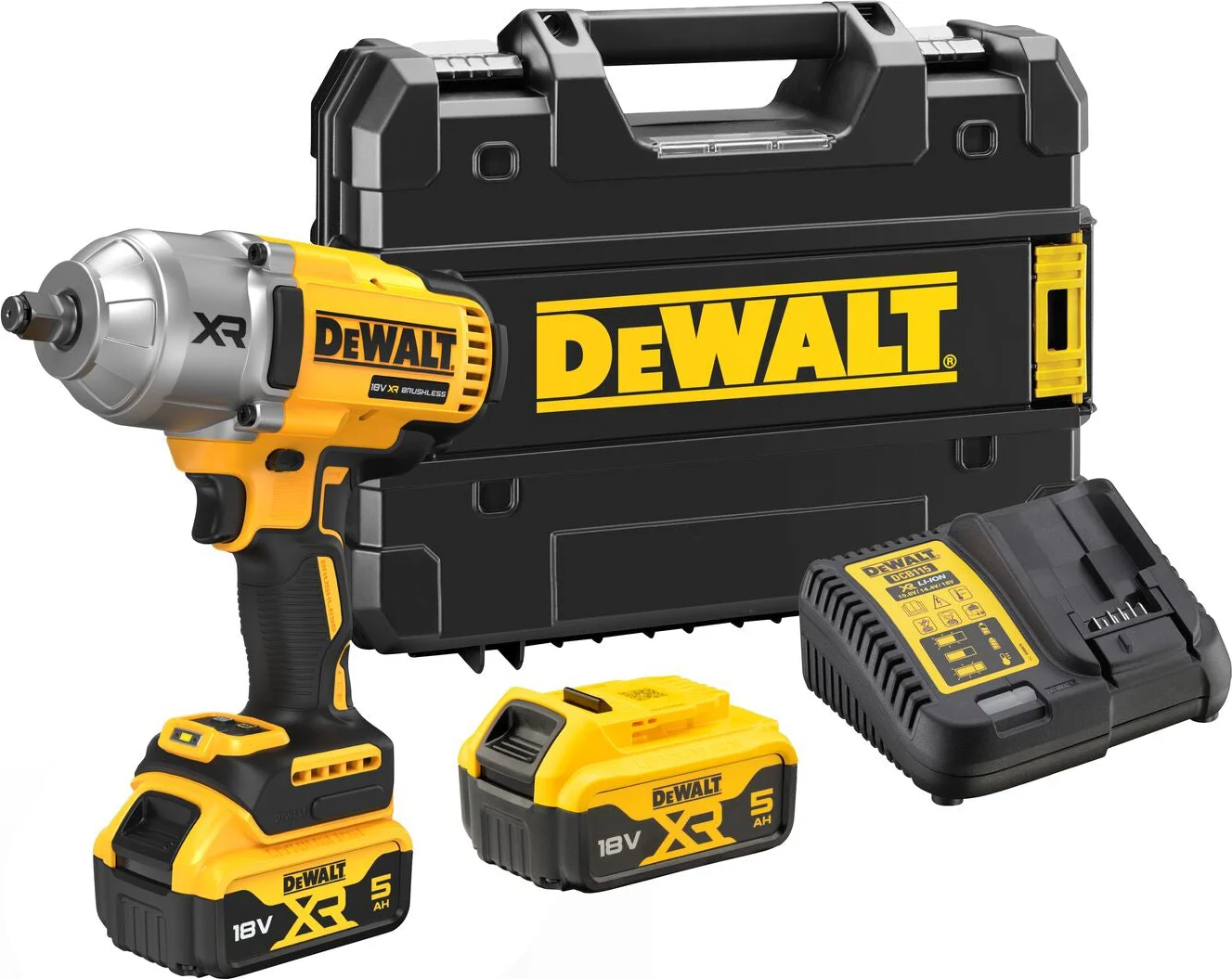DeWALT DCF900P2T Accu slagmoersleutel 1400Nm 1/2" frictiering 18V XR 5.0Ah in TSTAK