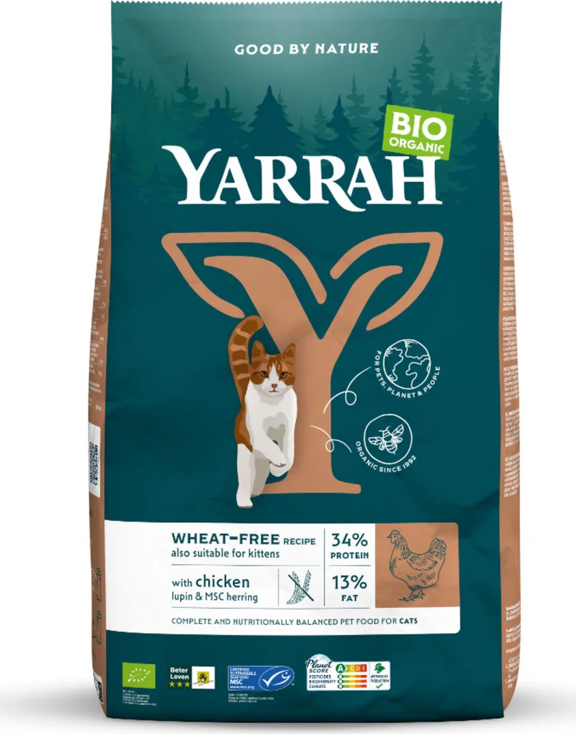 Yarrah Bio Kattenvoer Graanvrij Kip & Vis 2,4 kg