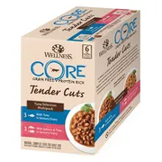 8x Wellness Core Kattenvoer Tender Cuts Selection 6-pack Tonijn 6 x 85 gr