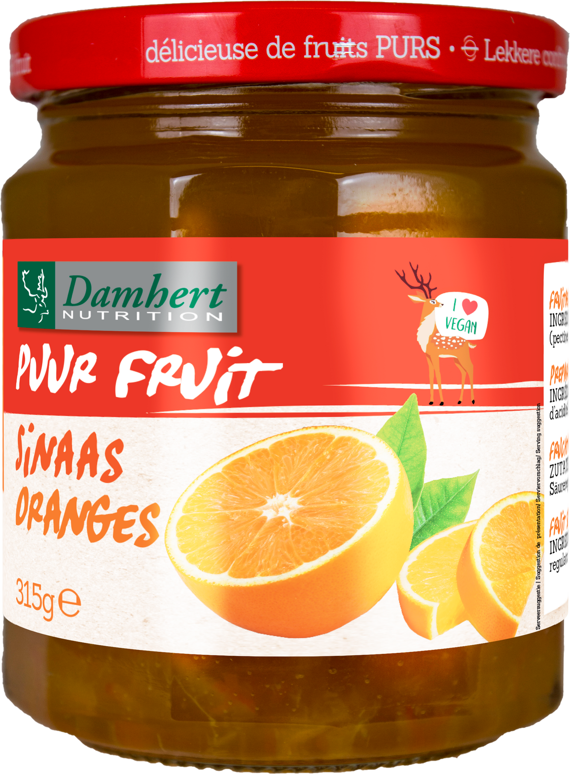 Damhert Puur Fruit Confituur Sinaas 315GR