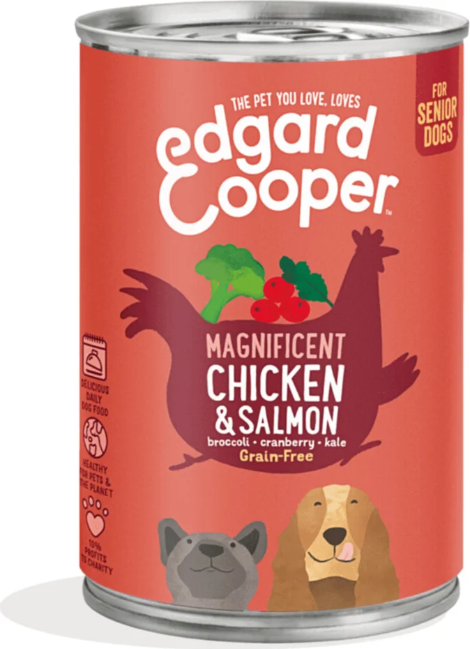 Edgard & Cooper Blik Vers Vlees Senior Hondenvoer Kip - Zalm 400 gr