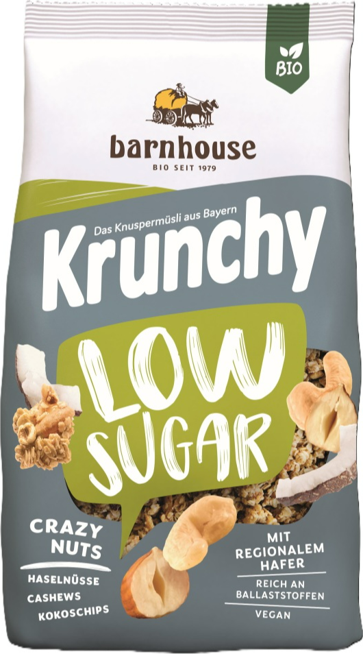 Barnhouse Krunchy Low Sugar Crazy Nuts Biologische Muesli 375GR