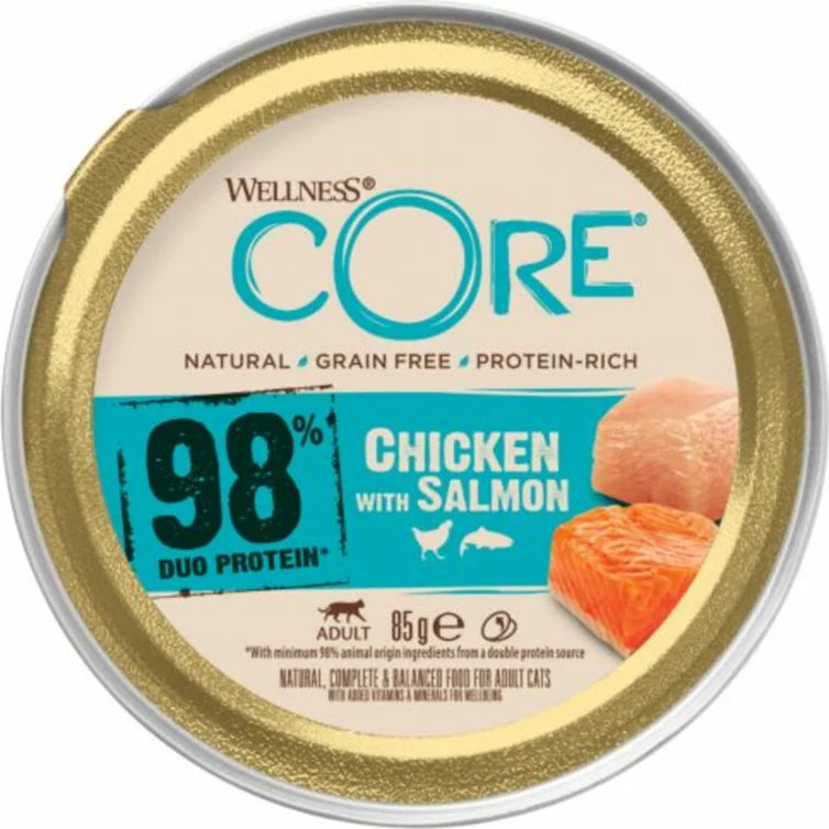 Wellness Core Kattenvoer 98% Recipe Kip - Zalm 85 gr