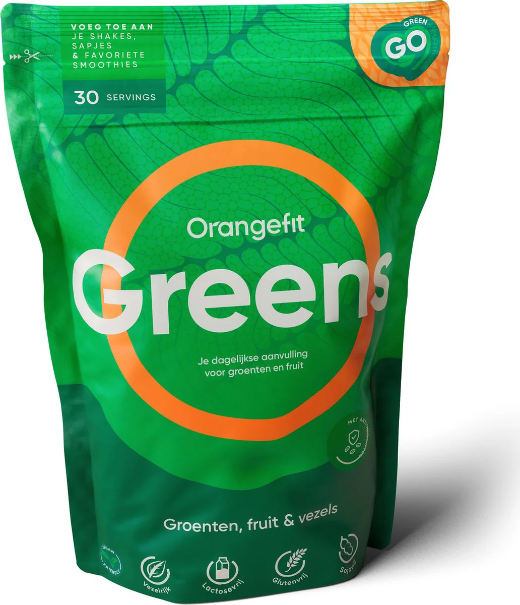 Orangefit Greens - Superfoods - Green Juice - Mix van Groenten, Fruit en Vezels - 300gr (30 porties)