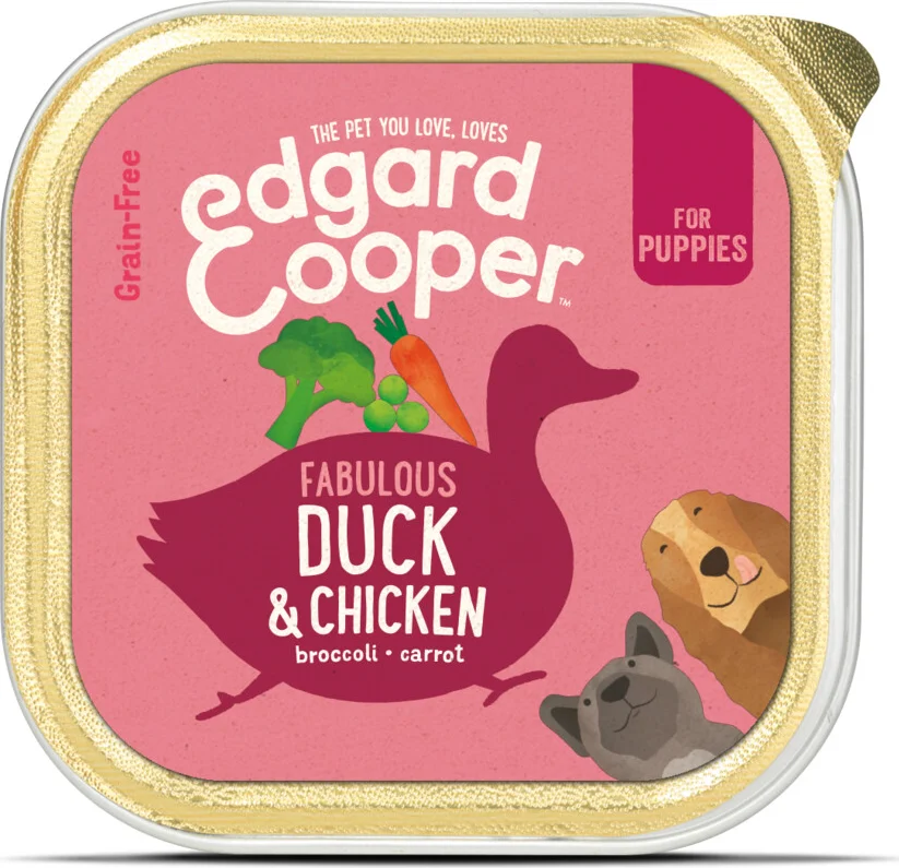 Edgard & Cooper Kuipje Vers Vlees Puppy Hondenvoer Eend - Kip 150 gr