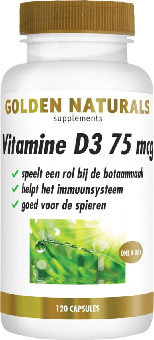 2x Golden Naturals Vitamine D3 75mcg 120 softgels