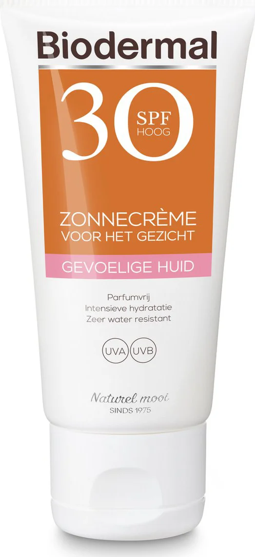 Biodermal Zonnebrand Crème Gezicht Gevoelige Huid SPF 30 50 ML