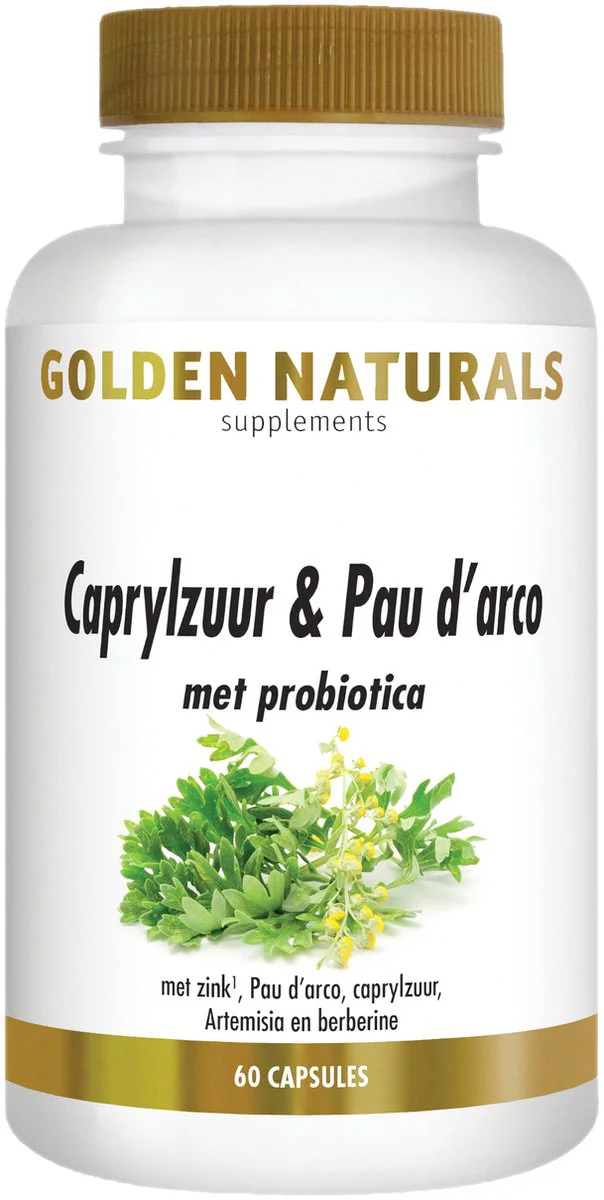 Golden Naturals Caprylzuur & Pau d'arco Probiotica 60 vegacapsules
