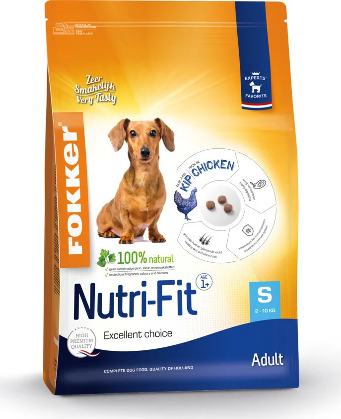 3x Fokker Nutri-Fit Hondenvoer S 2,5 kg
